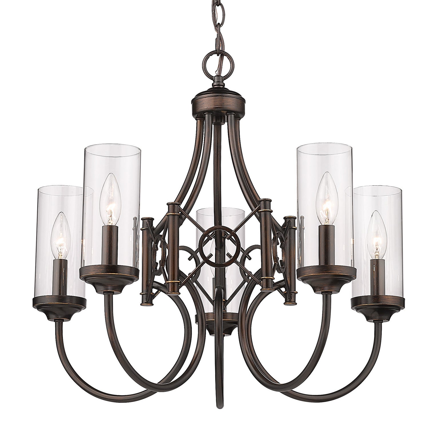 Golden - 3718-5 CDB-CLR - Five Light Chandelier - Quincy - Cordoban Bronze