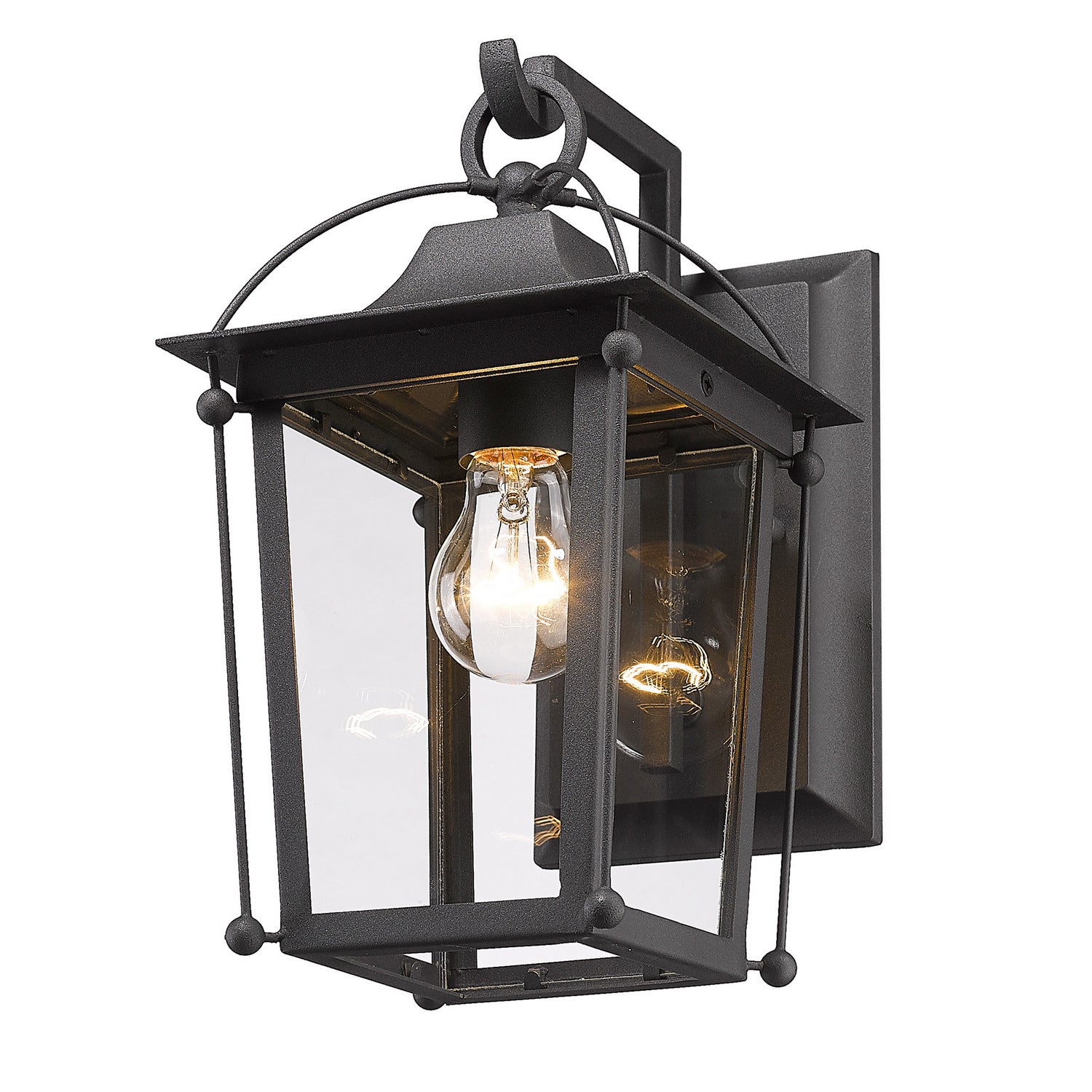 Golden - 4305-OWM NB-CLR - One Light Outdoor Wall Mount - Brigham - Natural Black