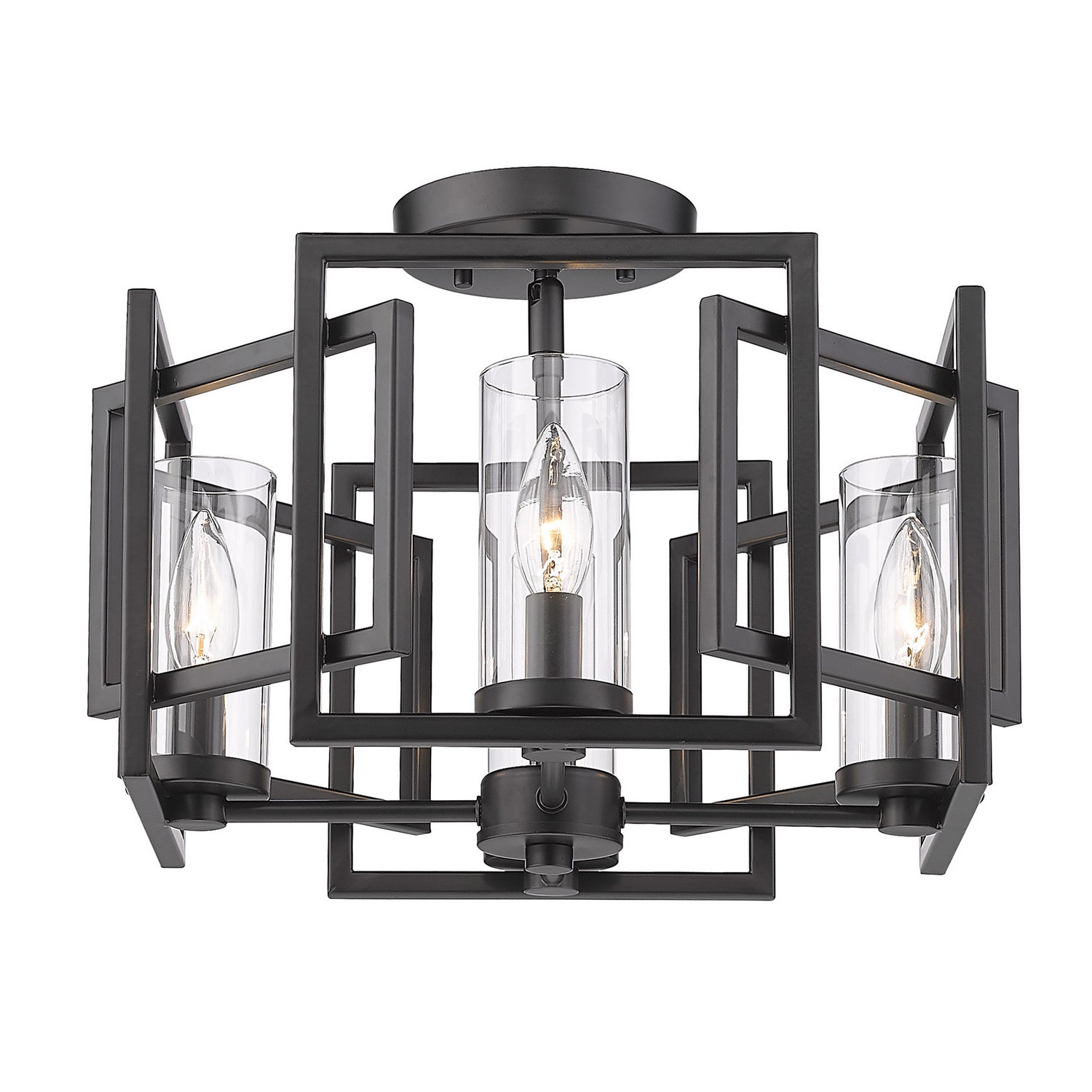Golden - 6068-FM BLK - Four Light Flush Mount - Marco - Matte Black