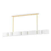 Corbett Lighting - 393-54-SWH/VB - Seven Light Linear - Opal - Soft White/Vintage Brass