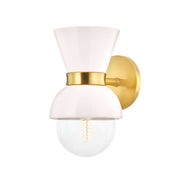 Mitzi - H469101-AGB/CCR - One Light Wall Sconce - Gillian - Aged Brass/Ceramic Gloss Cream