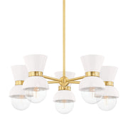 Mitzi - H469805-AGB/CCR - Five Light Chandelier - Gillian - Aged Brass/Ceramic Gloss Cream
