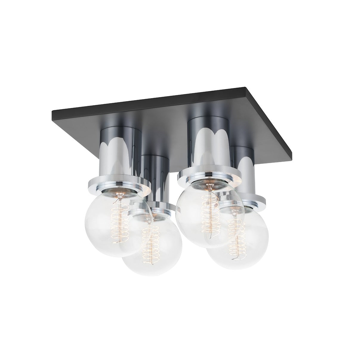 Mitzi - H526504-PC/SBK - Four Light Flush Mount - Brandi - Polished Chrome/Soft Black