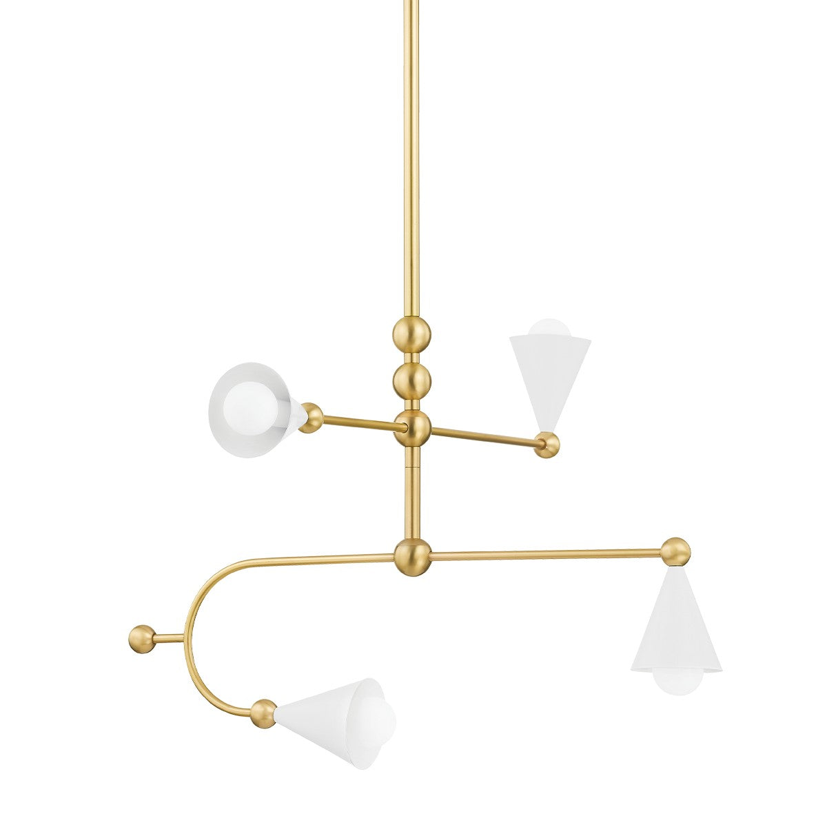 Mitzi - H681804-AGB/SWH - Four Light Chandelier - Hikari - Aged Brass/Soft White