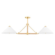 Hudson Valley - 1057-AGB - Four Light Island Pendant - Williamsburg - Aged Brass