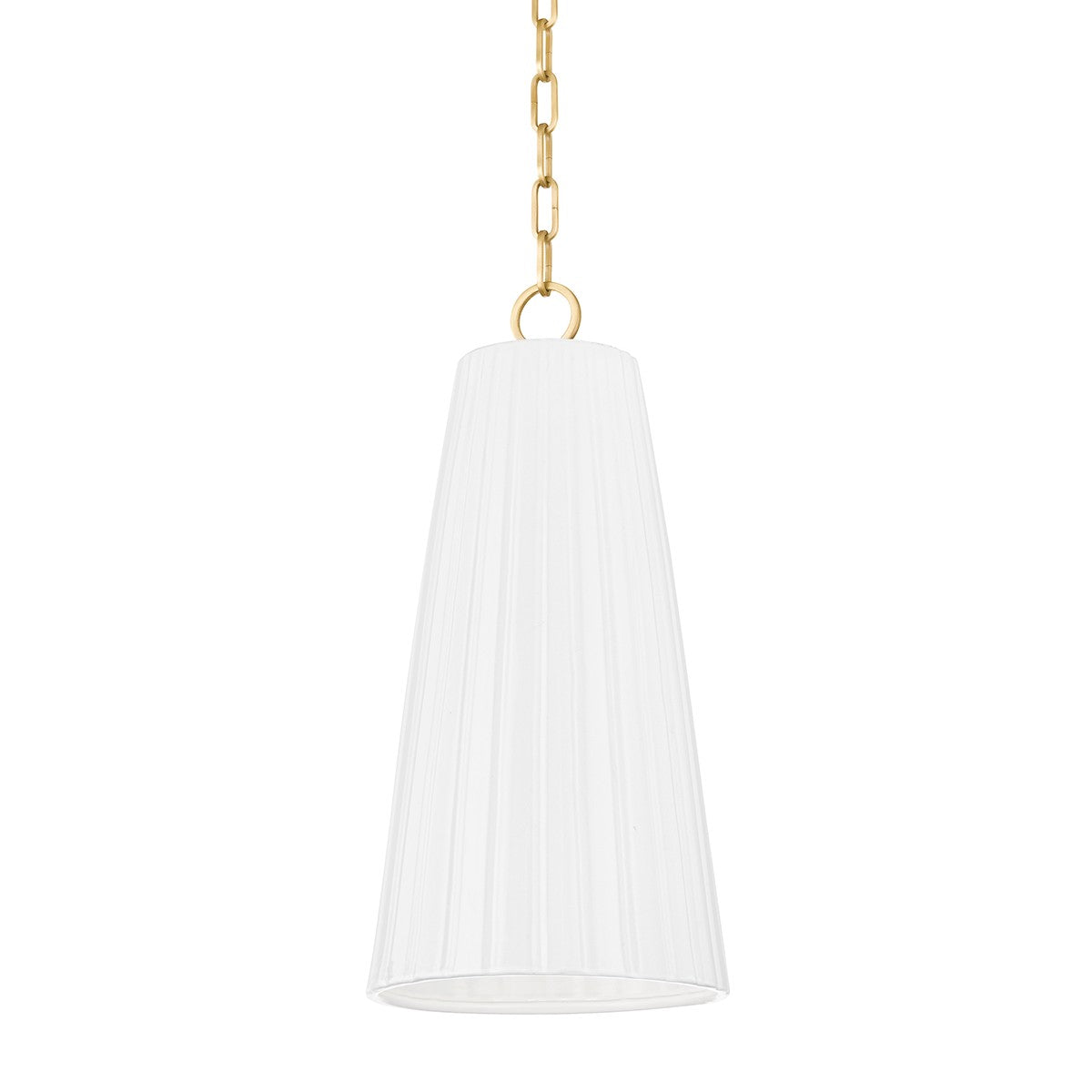 Hudson Valley - 1617-AGB/CGW - One Light Pendant - Treman - Aged Brass/Ceramic Gloss White