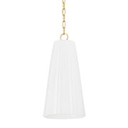 Hudson Valley - 1617-AGB/CGW - One Light Pendant - Treman - Aged Brass/Ceramic Gloss White