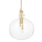 Hudson Valley - 3918-AGB - Three Light Pendant - Hempstead - Aged Brass