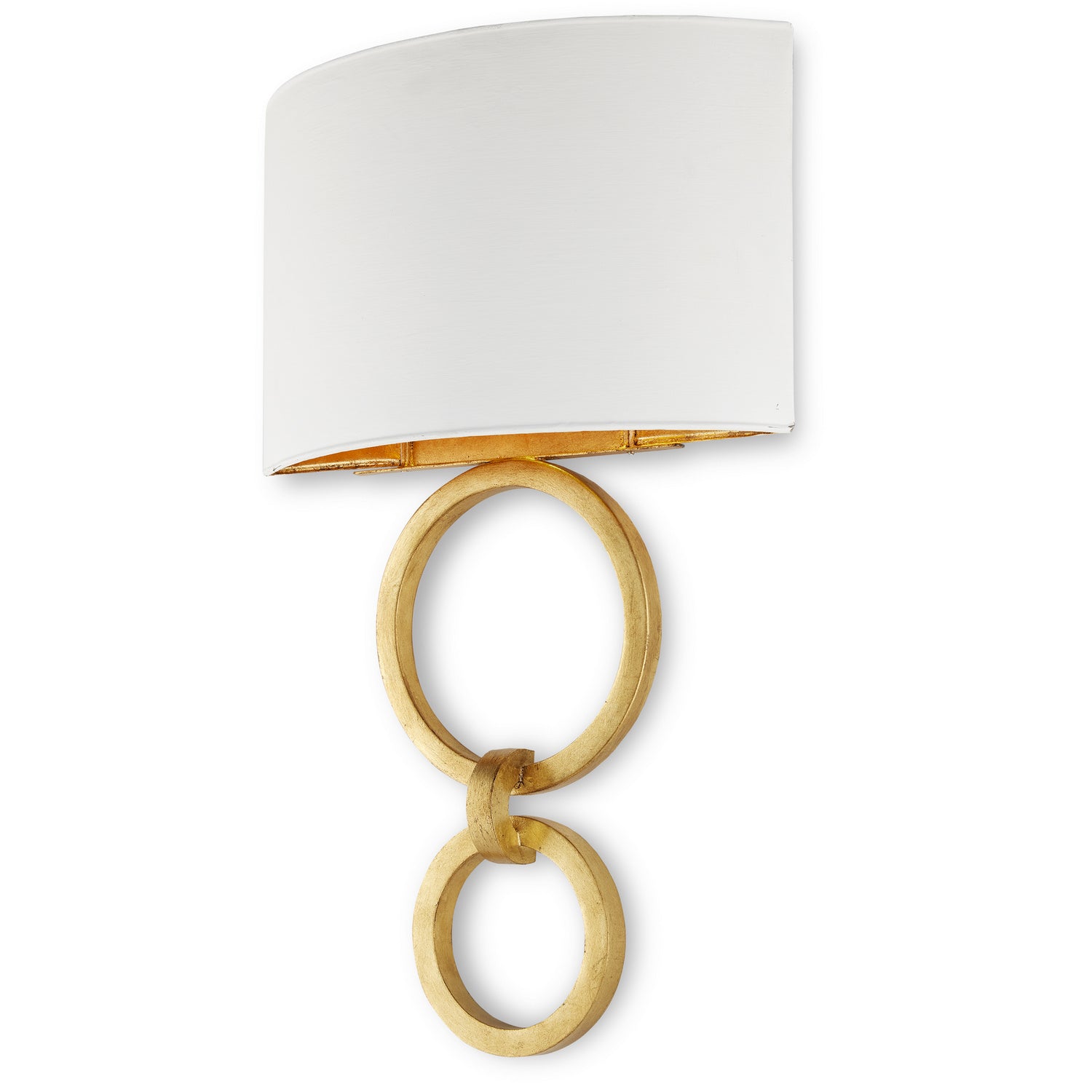 Currey and Company - 5900-0048 - One Light Wall Sconce - Gesso White/Contemporary Gold Leaf
