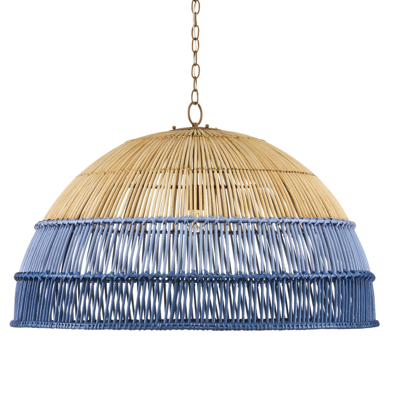 Currey and Company - 9000-0924 - One Light Pendant - Khaki/Cornflower Blue/Bluebonnet