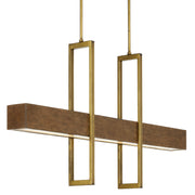 Currey and Company - 9000-0929 - LED Linear Chandelier - Chestnut/Brass