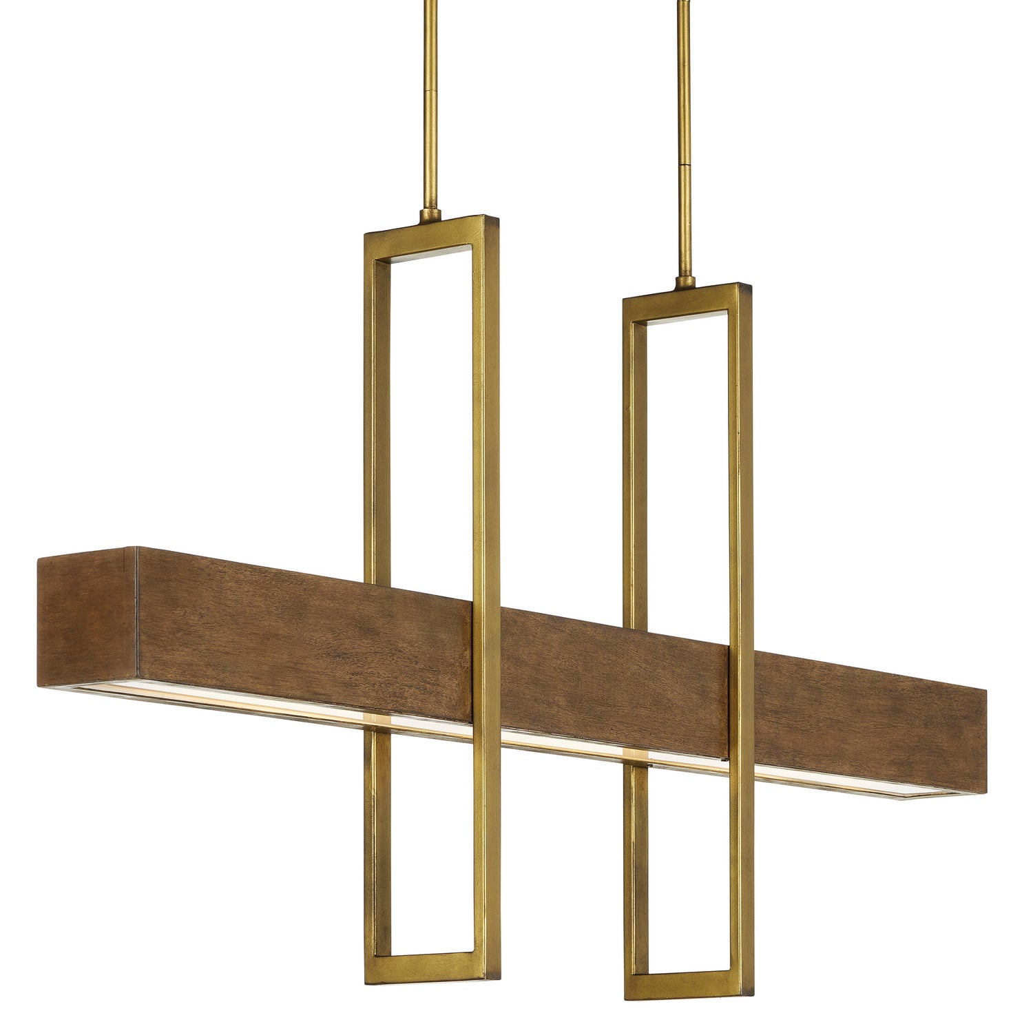 Currey and Company - 9000-0929 - LED Linear Chandelier - Chestnut/Brass