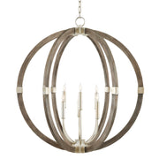 Currey and Company - 9000-0941 - Six Light Chandelier - Contemporary Silver Leaf/Chateau Gray