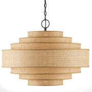 Currey and Company - 9000-0946 - Six Light Chandelier - Natural/Satin Black