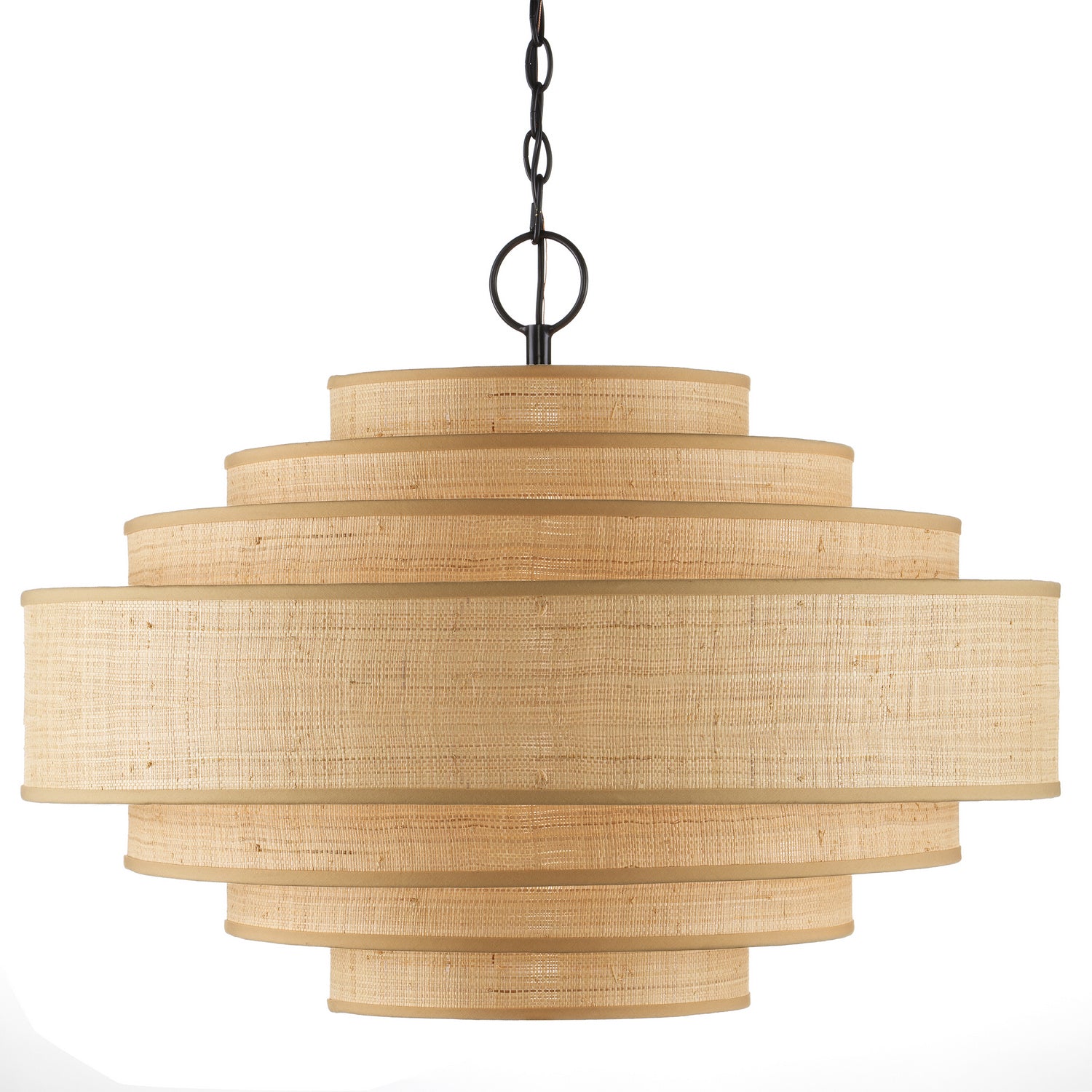 Currey and Company - 9000-0946 - Six Light Chandelier - Natural/Satin Black