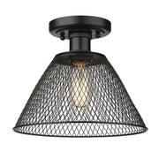 Golden - 0304-SF BLK - One Light Semi-Flush Mount - Carver - Matte Black