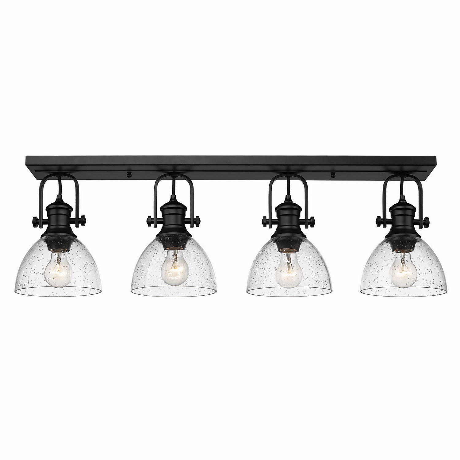 Golden - 3118-4SF BLK-SD - Four Light Semi-Flush Mount - Hines - Matte Black