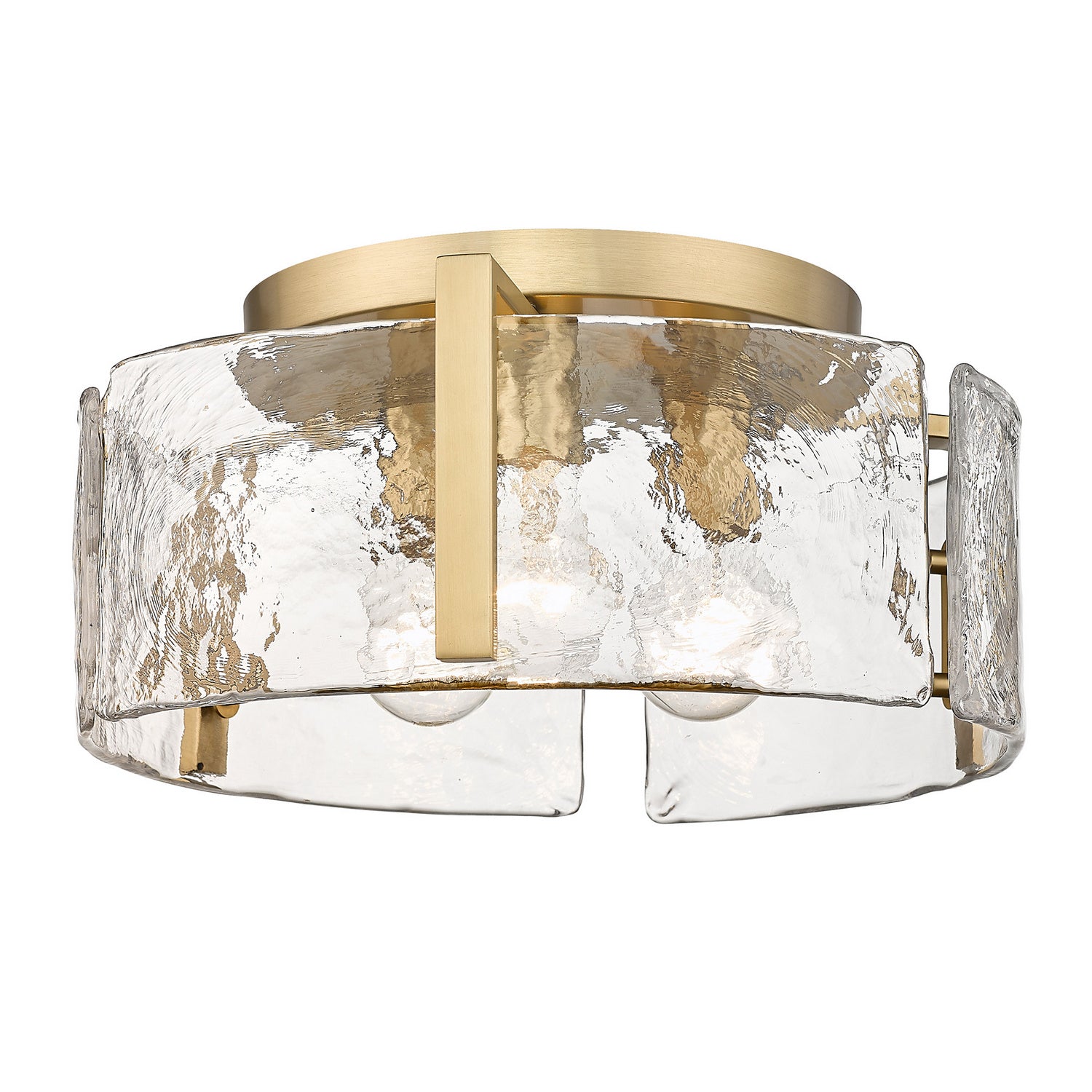 Golden - 3164-FM BCB-HWG - Three Light Flush Mount - Aenon - Brushed Champagne Brass