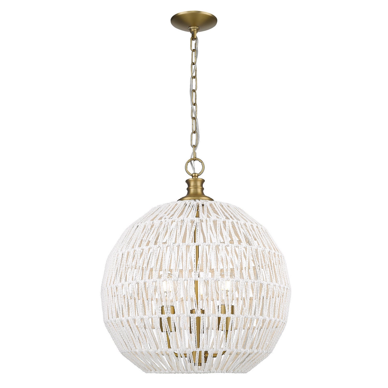 Golden - 6933-3P BCB-WR - Three Light Pendant - Florence - Brushed Champagne Brass