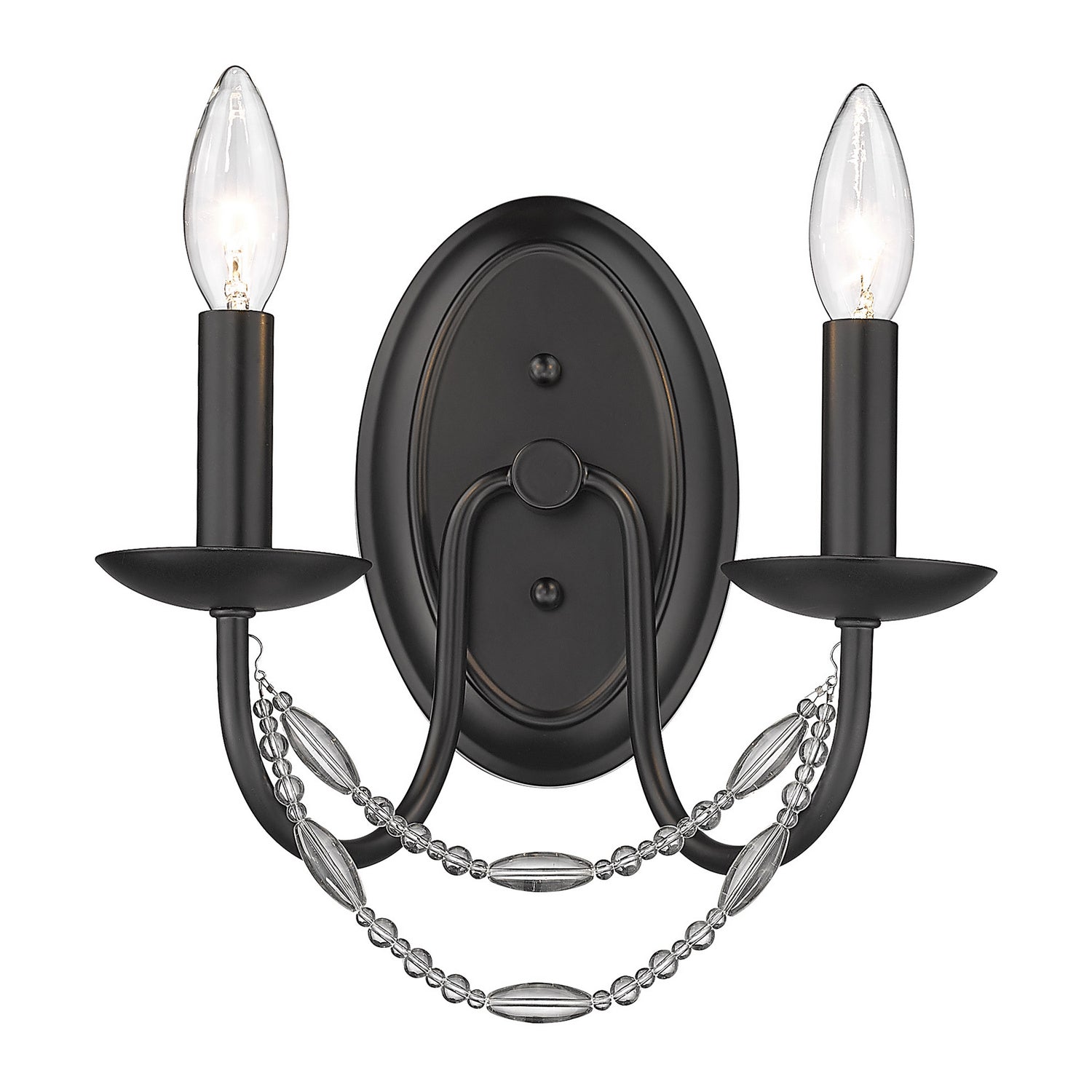 Golden - 7644-2W BLK - Two Light Wall Sconce - Mirabella - Matte Black