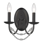 Golden - 7644-2W BLK - Two Light Wall Sconce - Mirabella - Matte Black