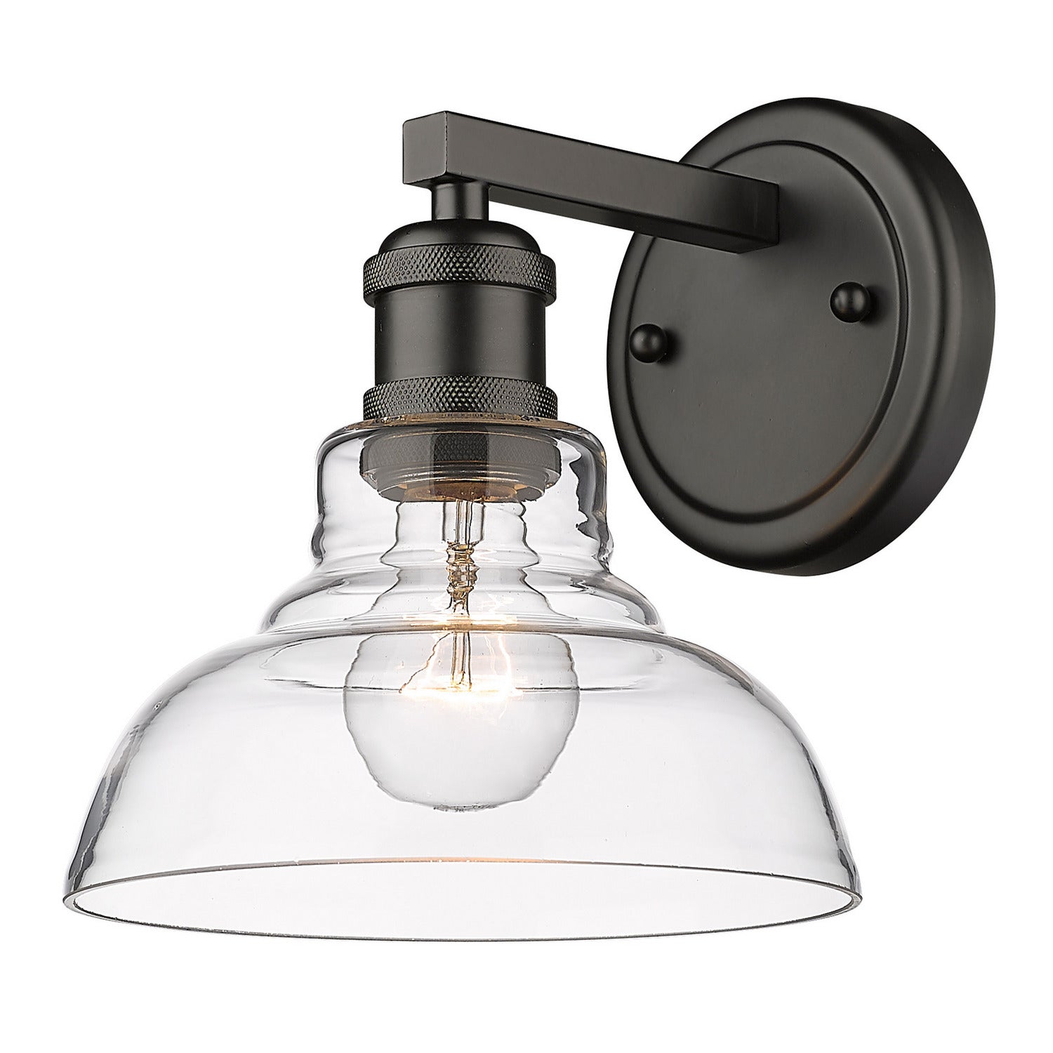 Golden - 0305-BA1 BLK-CLR - One Light Bath Vanity - Carver - Matte Black