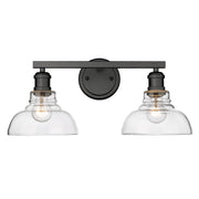 Golden - 0305-BA2 BLK-CLR - Two Light Bath Vanity - Carver - Matte Black