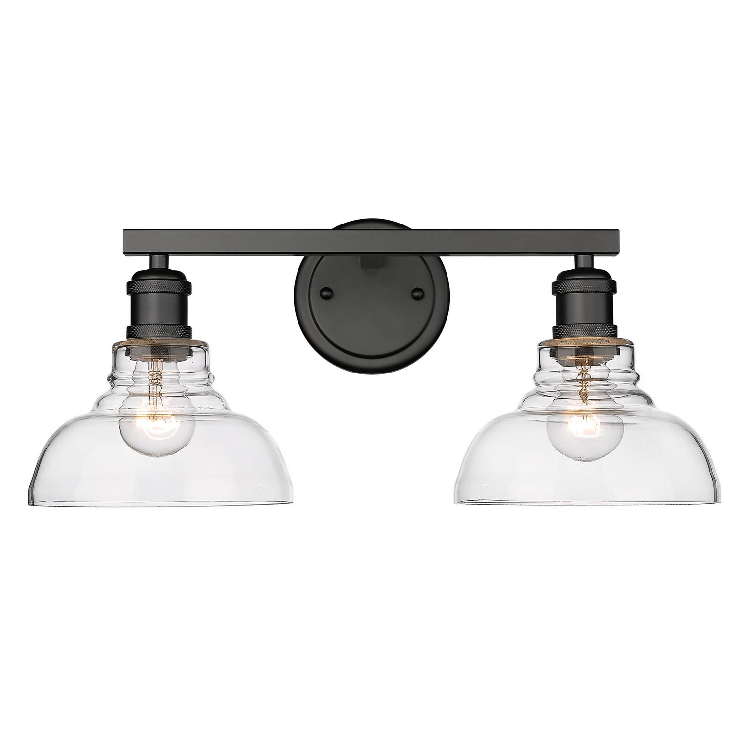 Golden - 0305-BA2 BLK-CLR - Two Light Bath Vanity - Carver - Matte Black