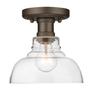 Golden - 0305-FM RBZ-CLR - One Light Flush Mount - Carver - Rubbed Bronze