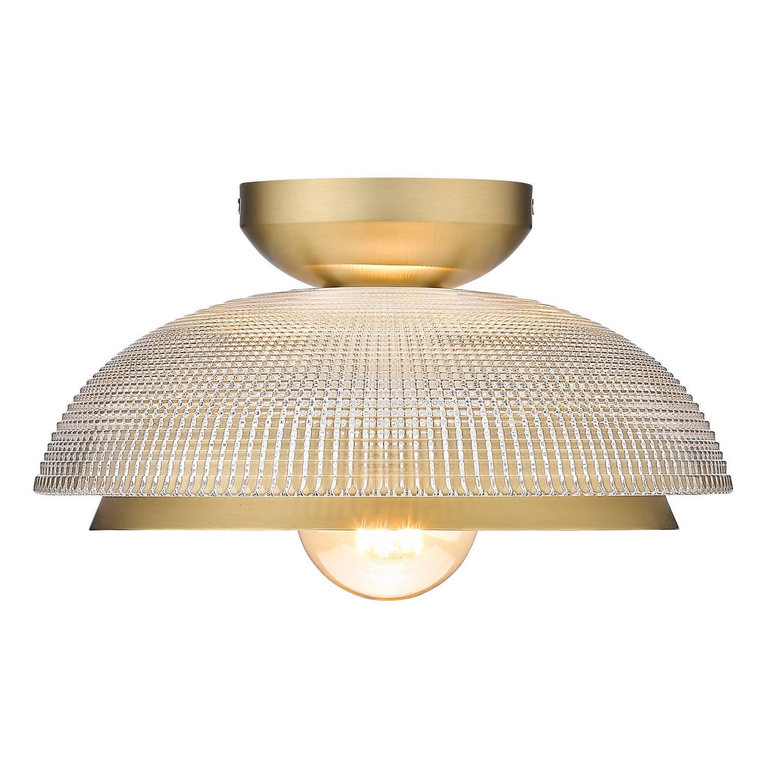 Golden - 0309-FM BCB-RPG - One Light Flush Mount - Crawford - Brushed Champagne Brass