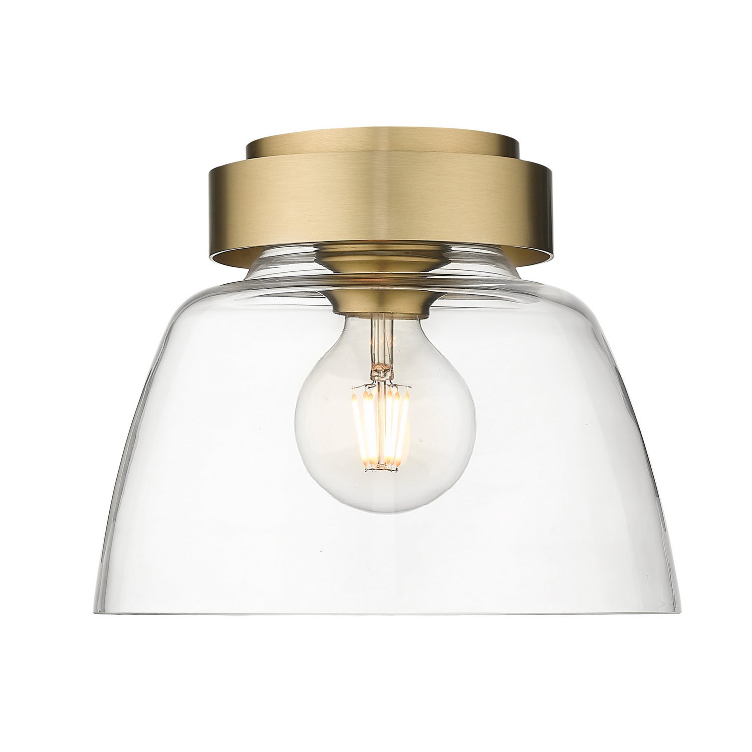Golden - 0314-FM10 BCB-CLR - One Light Flush Mount - Remy - Brushed Champagne Brass