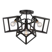 Golden - 2086-4SF BLK - Four Light Semi-Flush Mount - Cassio - Matte Black