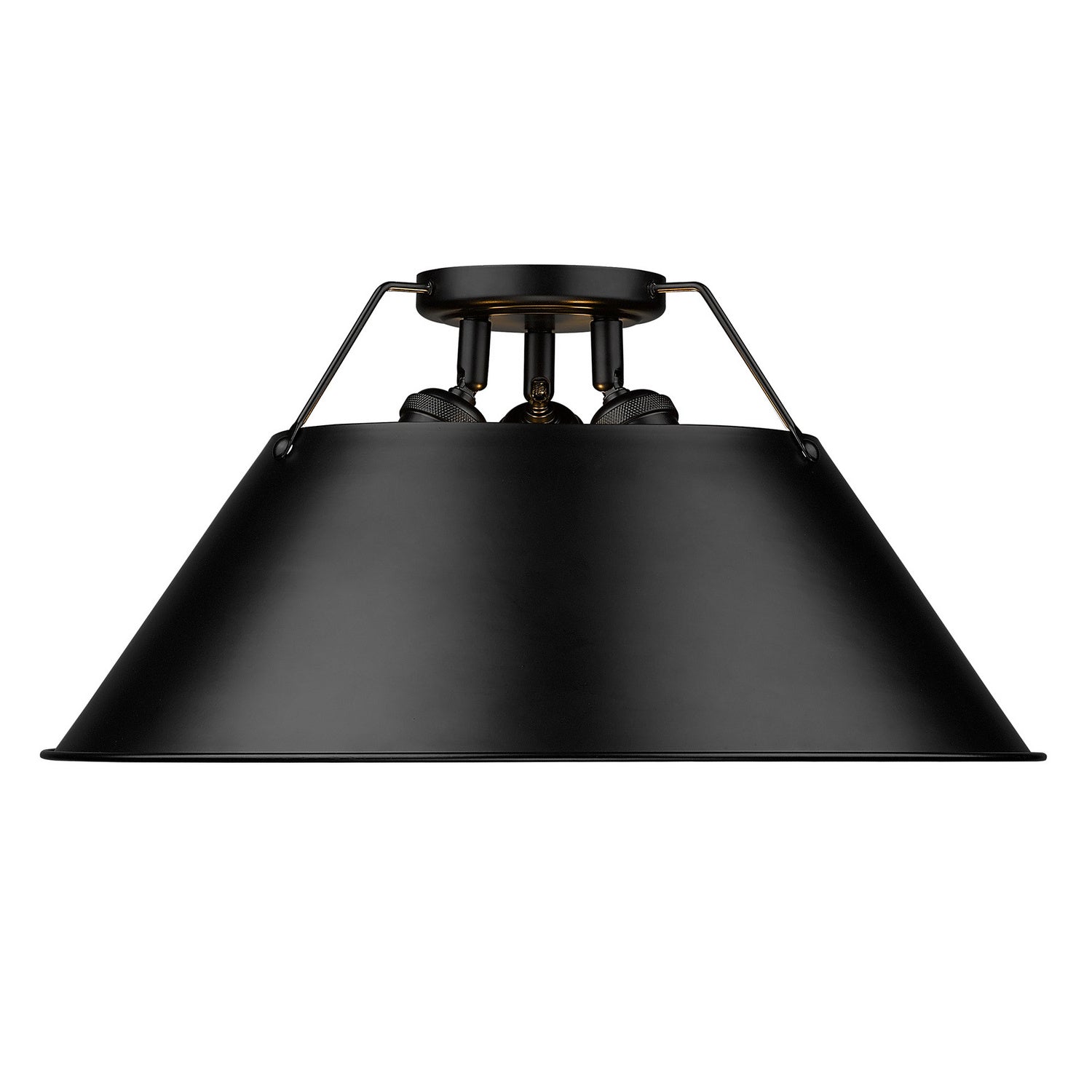 Golden - 3306-3FM BLK-BLK - Three Light Flush Mount - Orwell - Matte Black