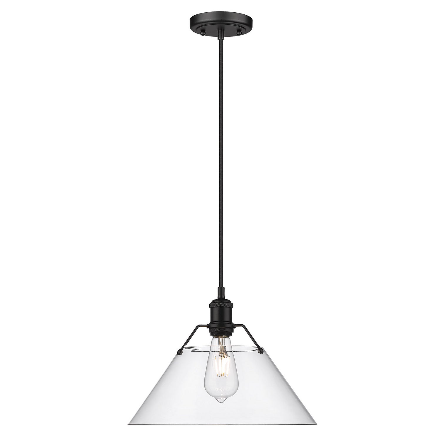 Golden - 3306-L BLK-CLR - One Light Pendant - Orwell - Matte Black
