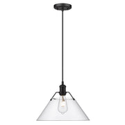 Golden - 3306-L BLK-CLR - One Light Pendant - Orwell - Matte Black