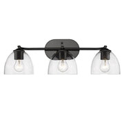 Golden - 6958-BA3 BLK-BLK-CLR - Three Light Bath Vanity - Roxie - Matte Black