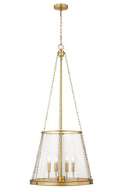 Z-Lite - 341P18-RB - Four Light Pendant - Prescott - Rubbed Brass