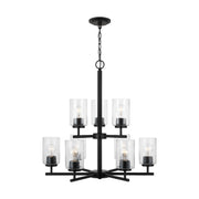Generation Lighting - 31172-112 - Nine Light Chandelier - Oslo - Midnight Black