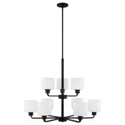 Generation Lighting - 3128809-112 - Nine Light Chandelier - Canfield - Midnight Black