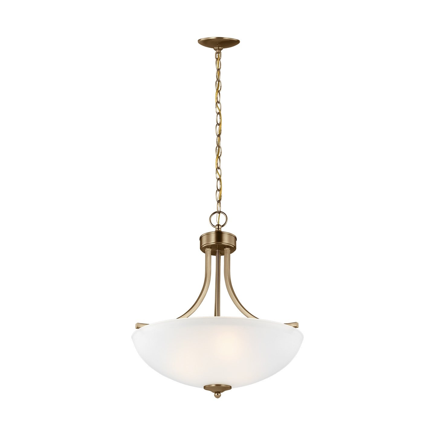 Generation Lighting - 6616503-848 - Three Light Pendant - Geary - Satin Brass