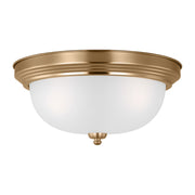 Generation Lighting - 77065-848 - Three Light Flush Mount - Geary - Satin Brass