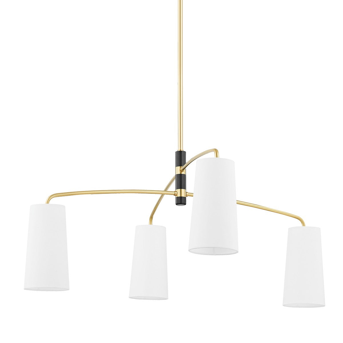 Mitzi - H612804-AGB/SBK - Four Light Chandelier - Evelyn - Aged Brass/Soft Black