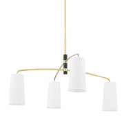 Mitzi - H612804-AGB/SBK - Four Light Chandelier - Evelyn - Aged Brass/Soft Black