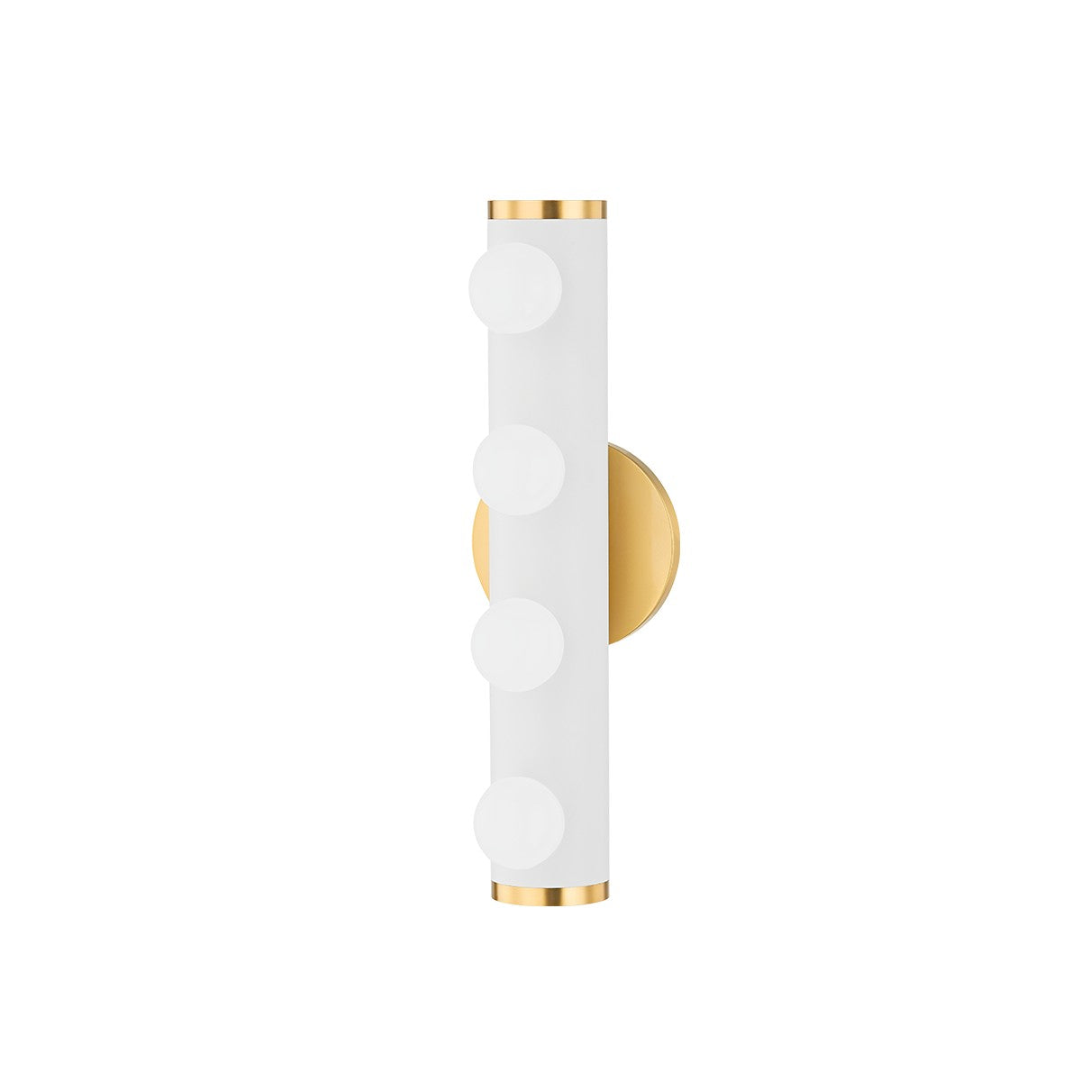 Mitzi - H631304-AGB/TWH - Four Light Bath and Vanity - Penny - Aged Brass