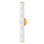 Mitzi - H631306-AGB/TWH - Six Light Bath and Vanity - Penny - Aged Brass/Textured White