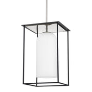 Mitzi - H644701L-PN/TBK - One Light Pendant - Teres - Polished Nickel/Textured Black