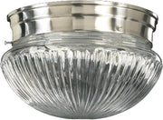 Quorum - 3012-8-65 - Two Light Ceiling Mount - 3012 Ribbed Mushrooms - Satin Nickel