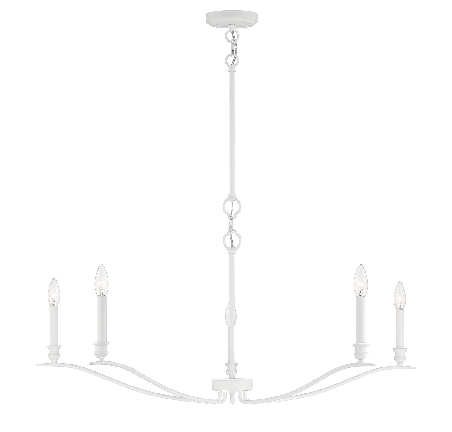 Meridian - M10086BQW - Five Light Chandelier - Bisque White