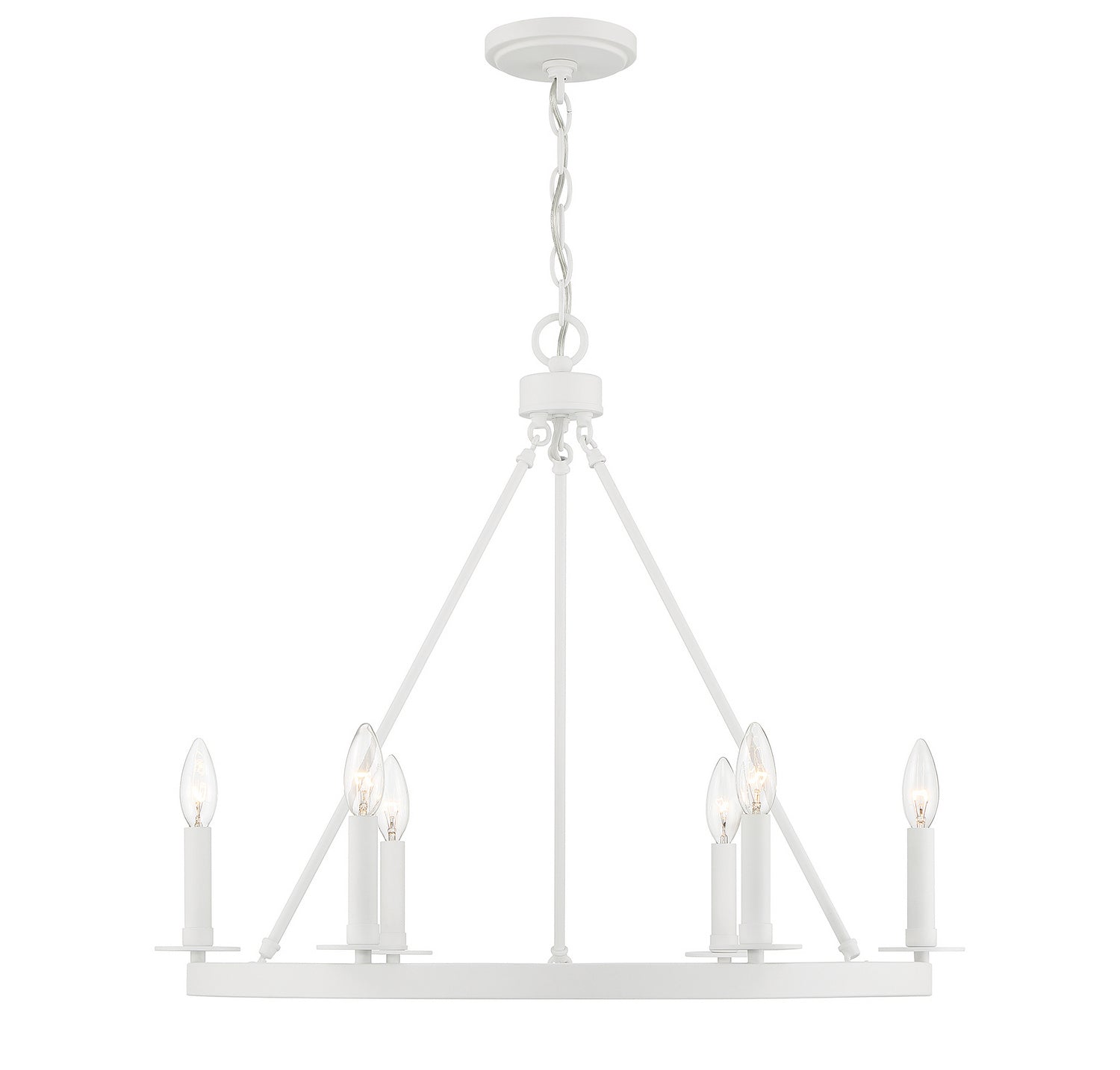 Meridian - M10093BQW - Six Light Chandelier - Bisque White