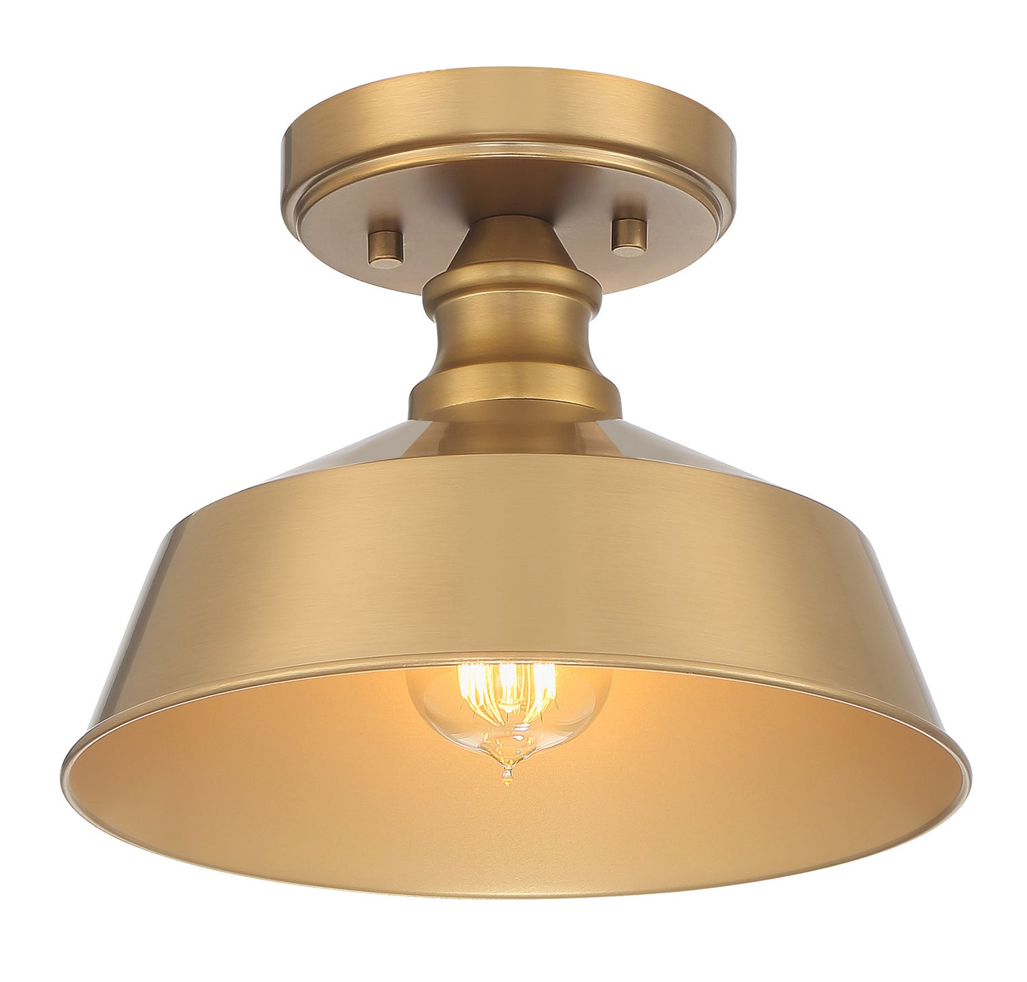 Meridian - M60068NB - One Light Semi-Flush Mount - Natural Brass